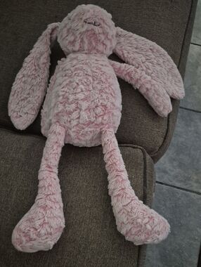 First Impressions Pink Plush Bunny Tag Detail